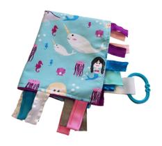 Cobertor de bebê The Learning Lovey Mermaid Narwhal 36x46 cm