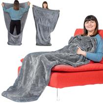 Cobertor de bolso para pés Zerallora Fleece, leve, prateado, cinza