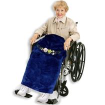 Cobertor de cadeira de rodas Classy Pal para adultos com bolsa azul marinho