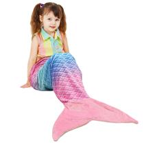 Cobertor de cauda de sereia Catalonia Kids Rainbow Ombre Plush