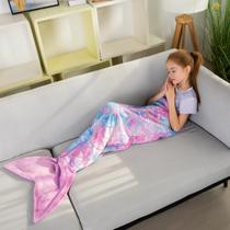 Cobertor de cauda de sereia COSUSKET de flanela brilhante para criança