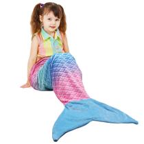 Cobertor de Cauda de Sereia Infantil Catalonia Kids - Flanela Rainbow Ombre