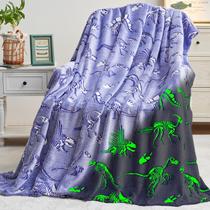 cobertor de dinossauro inhand Glow in Dark Soft 127x152 cm azul cobertor de dinossauro inhand Glow in Dark Soft 127x152 cm azul