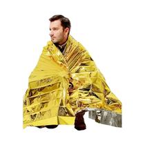 Cobertor De Emergência Impermeável Dourado 160x210cm Quente Para Camping Sobrevivência Primeiros