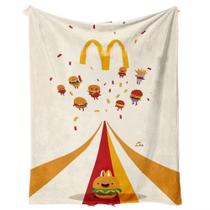 Cobertor de flanela com padrão digital de hambúrguer e batatas fritas Cobertor de flanela com padrão digital de hambúrguer e batatas fritas