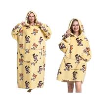 Cobertor De Flanela Extragrande Com Mangas, Moletom Com Capuz Para Inverno, Pullover De Lã Para