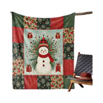 Cobertor De Flanela Macio E Quente Com Decorações De Boneco De Neve Para O Natal, Cobertor Para