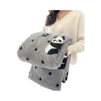 Cobertor De Flanela Rosa E Branco Com Estampa De Panda, Macio E Confortável Para Sofá, Cama E Soneca