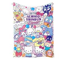 Cobertor de flanela Sanrio Family Pattern de fibra de poliéster macia