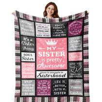 Cobertor de flanela Turelos Sister Gifts para mulheres 150x125cm