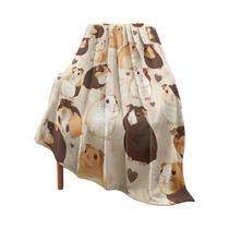 Cobertor De Fleece Ultra Macio Com Estampa De Porquinho-da-Índia Para Ler E Assistir TV, Presente