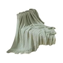 Cobertor De Franjas Boho Amarelo Leve Tricotado Estampa De Natal Para Sofá Cama Cadeira