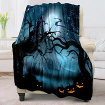 Cobertor de lã com estampa de Halloween COMFAR para crianças/adolescentes/adultos