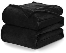 Cobertor de lã CozyLux preto 300GSM leve 130x150cm