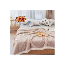 Cobertor de lã de 2 lugares bege térmico 230cm x 250cm