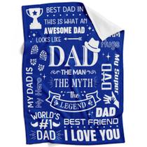 Cobertor de lã de flanela Inkarts Dad Best Dad Ever 70x50cm