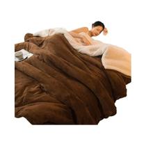 Cobertor De Lã Dupla Face Tamanho Queen, Quente Para Inverno, Capa De Edredom Para Camping