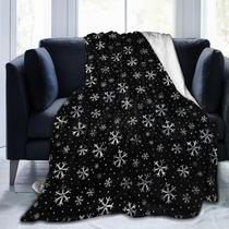 Cobertor de lã Gbuzozie Winter Snowflakes preto 125x100cm