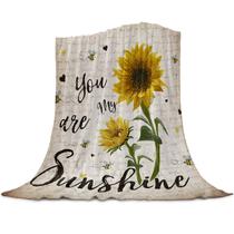 Cobertor de lã Neafifi Super Soft Flannel Sunflower