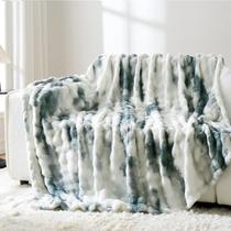 Cobertor de lã PU MEI Throw para sofá 200x230cm verde