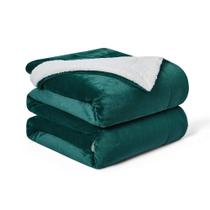 Cobertor de lã Sherpa Walensee verde esmeralda king size
