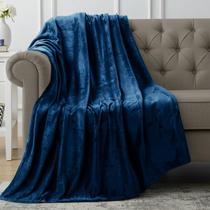 Cobertor de lã Utopia Bedding Flannel Throw Navy XL 300GSM