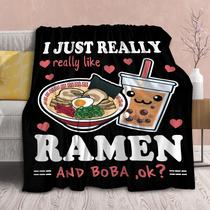 Cobertor de lã Virudhaka Ramen Anime para meninas 150x200cm Cobertor de lã Virudhaka Ramen Anime para meninas 150x200cm