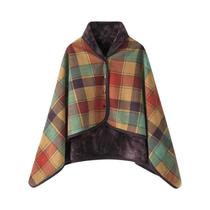 Cobertor De Lã Xadrez Vestível Com Botões, Quente Para Inverno, Sofá, Cama, Viagem, Cobertor Grosso
