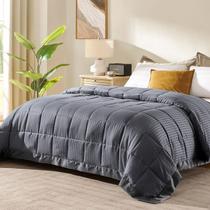 Cobertor de luxo Queen Size com acabamento em cetim cinza 230x230cm Cobertor de luxo Queen Size com acabamento em cetim cinza 230x230cm