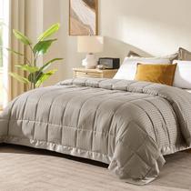 Cobertor de luxo Queen Size com acabamento em cetim e areia de 230 x 230 cm Cobertor de luxo Queen Size com acabamento em cetim e areia de 230 x 230 cm