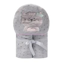 Cobertor de Microfibra com Capuz PAPI Friends - Gatinhas - 1,10m x 90cm Cobertor de Microfibra com Capuz PAPI Friends - Gatinhas - 1,10m x 90cm
