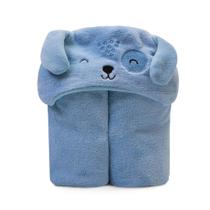 Cobertor de microfibra manta para bebê/criança mami papi com capuz de bichinho bordado- quentinho cobertor microfibra:az
