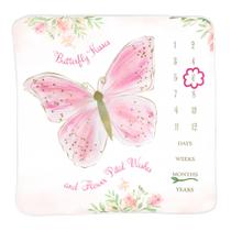 Cobertor de Momentos Baby Milestone Lillian Rose - Borboleta Rosa