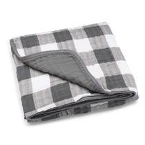Cobertor de musselina Parker Baby 100% algodão macio reversível cinza