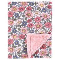 Cobertor de pelúcia Hudson Baby floral rosa azul 76x102 cm