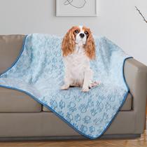 Cobertor de pelúcia médio para cães, 107 x 168 cm, lã macia, azul