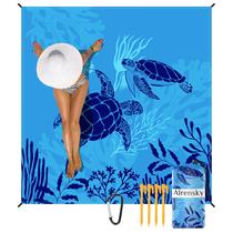 Cobertor de praia Airensky Sandproof 79x82cm Azul Impermeável