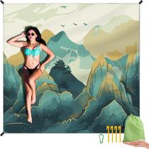 Cobertor de praia DPWCVM Mountain 200x211 cm impermeável à prova de areia Cobertor de praia DPWCVM Mountain 200x211 cm impermeável à prova de areia