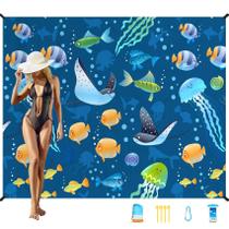 Cobertor de praia Famstar 198x280 cm impermeável à prova de areia Cobertor de praia Famstar 198x280 cm impermeável à prova de areia