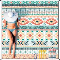 Cobertor de praia HIHOHO impermeável à prova de areia extra grande 200x210cm Cobertor de praia HIHOHO impermeável à prova de areia extra grande 200x210cm