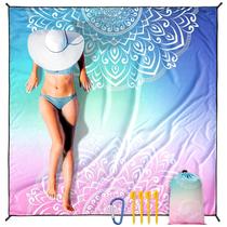 Cobertor de praia HIHOHO impermeável à prova de areia extra grande 200x210cm Cobertor de praia HIHOHO impermeável à prova de areia extra grande 200x210cm