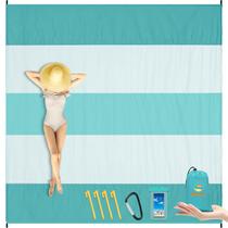 Cobertor de praia impermeável à prova de areia BYDOLL 198x280 cm