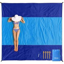 Cobertor de praia MIULEE 198x208 cm Impermeável Azul à Prova de Areia