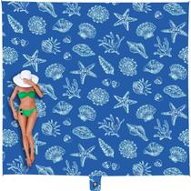 Cobertor de praia WEKAPO impermeável à prova de areia azul de grandes dimensões Cobertor de praia WEKAPO impermeável à prova de areia azul de grandes dimensões