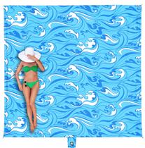 Cobertor de praia WEKAPO impermeável de grandes dimensões 244x213cm azul