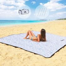 Cobertor de praia ZAZE impermeável à prova de areia 80x80cm azul branco