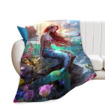 Cobertor de sereia Citari para meninas e mulheres, lã macia e quente