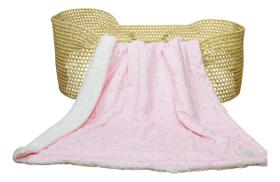 Cobertor De Sherpa Antialérgico 1,2m X 95cm Com Estampa De Flores Para Bebê Menina Na Cor Rosa Manta Cobertor De Sherpa Antialérgico 1,2m X 95cm Com Estampa De Flores Para Bebê Menina Na Cor Rosa Manta