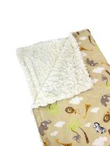 Cobertor de Sherpa Estampado G - Safari Caqui