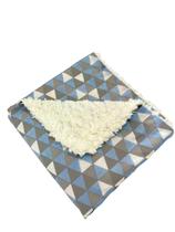 Cobertor de Sherpa Estampado M - Losango Azul